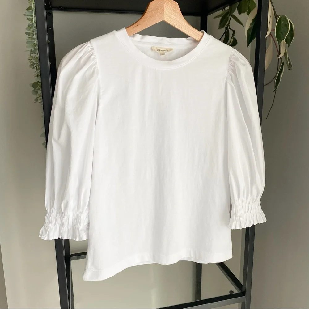 Madewell Puff Half Sleeve Shirt - Picture 1 of 5